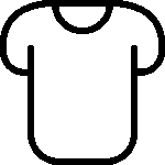 Clothing icon representing fashion items like shirts, dresses, and pants